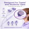 2-Pack Teens Wired Earbuds Set with Glitter Case, School Headphones view 2