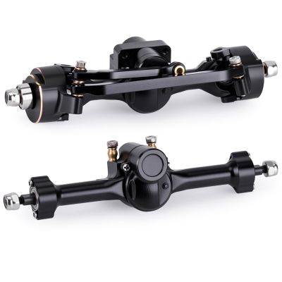 Hobby Fans RC Front and Rear Axles CNC Machined Axle Upgrade Parts for 1/30 Axial SCX30 RC Crawler Accessories (Black)