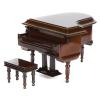 Ycauty Miniature Piano Model Exquisite Musical Instrument Wooden Musical Instrument with Music Box for Living Room Furniture Decoration Gifts Decorations Brown 10.9 x 14 x 13.7 cm view 1