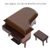 Ycauty Miniature Piano Model Exquisite Musical Instrument Wooden Musical Instrument with Music Box for Living Room Furniture Decoration Gifts Decorations Brown 10.9 x 14 x 13.7 cm view 3