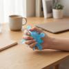 ZJchao Stress Relief Splat Ball, Slow Rising Sensory Toy with Water Ripple Design, Hand Exercise for Fine Motor Skills Grip Strength, Blue view 2