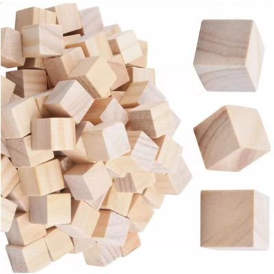 banapoy 100pcs 2cm Wooden Cubes, Smooth Surfaces, Perfect for Family Creative Craft Activities
