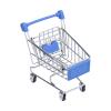 Ycauty Mini Supermarket Hand Cart Blue Sturdy Durable Mini Cart for Home Office Kitchen, Ideal Toy Gift for Kids, Premium Iron Material view 1