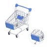 Ycauty Mini Supermarket Hand Cart Blue Sturdy Durable Mini Cart for Home Office Kitchen, Ideal Toy Gift for Kids, Premium Iron Material view 2