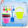 36 Pcs 7.5 Inch Beach Bucket and Shovel Set 18 Plastic Beach Buckets Include 18 Sand Shovel Sand Pail Bulk for Summer Seaside Pool Party, 9 Colors view 2
