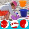 36 Pcs 7.5 Inch Beach Bucket and Shovel Set 18 Plastic Beach Buckets Include 18 Sand Shovel Sand Pail Bulk for Summer Seaside Pool Party, 9 Colors view 3