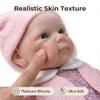Vivetha 12 Inch Solid Silicone Baby Doll, Squishy Realistic Reborn Baby Dolls Newborn Girl, Lifelike Washable Preemie Toy with Blue Eyes and Bear Hat for Pacifier Feeding Play view 3
