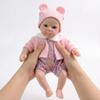 Vivetha 12 Inch Solid Silicone Baby Doll, Squishy Realistic Reborn Baby Dolls Newborn Girl, Lifelike Washable Preemie Toy with Blue Eyes and Bear Hat for Pacifier Feeding Play view 4