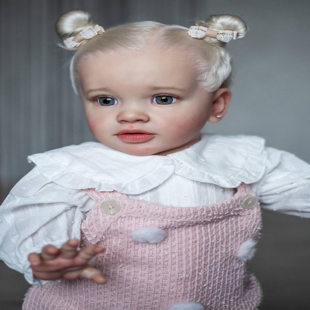 iCradle 26 Inch Big Size Realistic Reborn Toddler Baby Doll Girl Soft Vinyl Cloth Body with Rooted Hair Real Look Baby Toddler Doll Lifelike Newborn Baby Doll Toy Gift for Age 3+