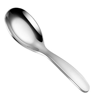 Anu Limen 5.12in 316 Stainless Steel Spoon with Ergonomic Handle Food Grade Rustproof Small Dessert Spoon for Daily Feeding