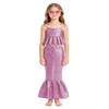 Guiwuqk Light Pink for Girls Mermaid Dress 12 Long Skirts Mermaid Sleeveless Tie Shirts Top view 1