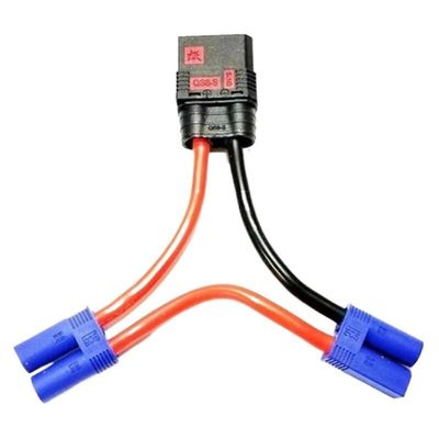 1PCS RC Adapter Cable QS8-S Anti-Spark Female to XT90H/XT60H/T Plug/EC5 Male Connector 10AWG 12AWG 100mm Series Wire(QS8 F to EC5 M)