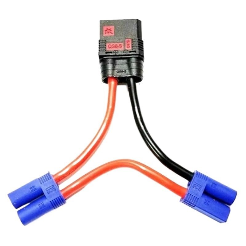 1PCS RC Adapter Cable QS8-S Anti-Spark Female to XT90H/XT60H/T Plug/EC5 Male Connector 10AWG 12AWG 100mm Series Wire(QS8 F to EC5 M)
