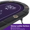 Rioloiuy 8 Player Poker Table Foldable, Texas Holdem Casino Table with Padded Rails & Cup Holders, Portable Folding Game Table for Home or Game Room, 71 Inch view 3