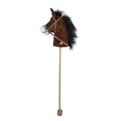 Engelhart Hobby Horse Brown - Hobby Horse Plush Horse with Sound & Wheels - 95 cm Stick Horse for Children to Play and Ride