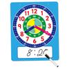 Sjfbebsy Learning Clock, 15.3x10.6Inch Teaching Clocks for Kids with Movable Hands, Write & Wipe Practice Clock to Learn Time for Kids with Writing Pen, Blue | Practice for Learning Time view 1