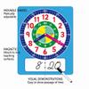 Sjfbebsy Learning Clock, 15.3x10.6Inch Teaching Clocks for Kids with Movable Hands, Write & Wipe Practice Clock to Learn Time for Kids with Writing Pen, Blue | Practice for Learning Time view 3
