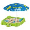 Kurvorath Water Table with Umbrella - Turtle Shape Sand & Water Play Table, Outdoor Sand Box with Lid for Toddlers view 1
