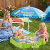 Kurvorath Water Table with Umbrella - Turtle Shape Sand & Water Play Table, Outdoor Sand Box with Lid for Toddlers view 3