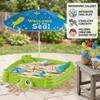 Kurvorath Water Table with Umbrella - Turtle Shape Sand & Water Play Table, Outdoor Sand Box with Lid for Toddlers view 4