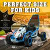 MOOITZ 24V Electric Go Kart for Kids, Drift Kart Dual 200W Motors, Durable Wheels & Metal Frame, Ride on Toy with Music Function and LED Lights for Kids Aged 6+, Blue view 2