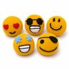 Handmade Crochet Footbag Set of 5, 2 Inch Soft Kick Balls with Fun Face Designs, Small Toss and Squeeze Bean Bag Balls for Kids, Teens & Adults, Indoor Outdoor Travel Play view 1