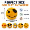 Handmade Crochet Footbag Set of 5, 2 Inch Soft Kick Balls with Fun Face Designs, Small Toss and Squeeze Bean Bag Balls for Kids, Teens & Adults, Indoor Outdoor Travel Play view 2