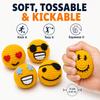 Handmade Crochet Footbag Set of 5, 2 Inch Soft Kick Balls with Fun Face Designs, Small Toss and Squeeze Bean Bag Balls for Kids, Teens & Adults, Indoor Outdoor Travel Play view 3