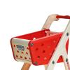 Fonowx Shopping Cart Toy Pretend Play Food Groceries Kids Grocery Cart Trolley Organizer Interactive Kitchen Role Play Pp Material Suitable for Home, Red view 2