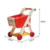 Fonowx Shopping Cart Toy Pretend Play Food Groceries Kids Grocery Cart Trolley Organizer Interactive Kitchen Role Play Pp Material Suitable for Home, Red view 3