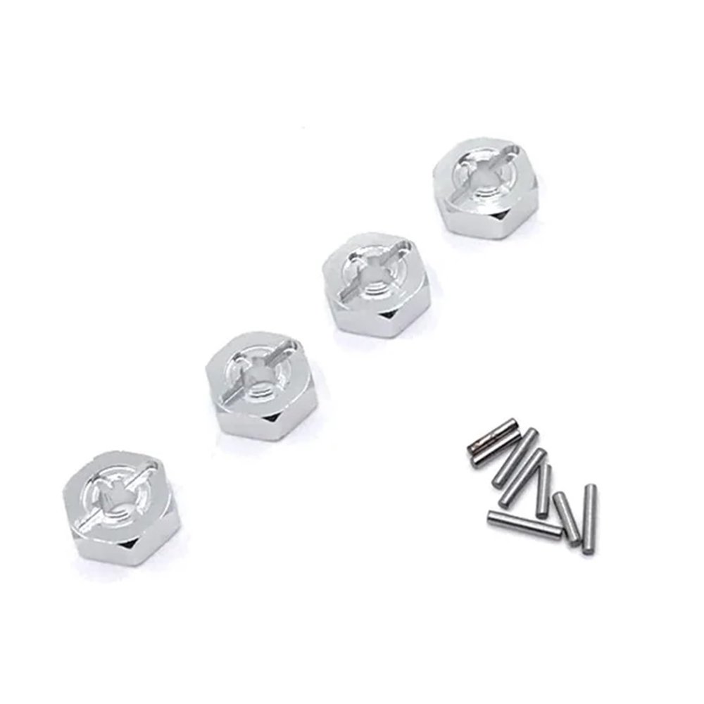 RC Car Toys Parts for Wltoys A949 A959 A959-B A969 A979 K929 1/18 Metal 12mm Wheel Hex Hub Adapter Remote Control Car Repair Modify Parts(Silver)