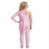 Sxiwei Kids Cat Unitard for Dance Animal Role Play Dress Up Long Pants Jumpsuits with Tail and Bowtie Neckwear Pink 8 view 3