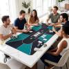 GOFLAME 70 x 35 Inch Poker Table Mat for 10 Players, Portable Texas Holdem Poker Table Top with Non-slip Rubber Backing, Foldable Poker Table Topper with Carrying Bag for Casino, Card Game, Blackjack view 2