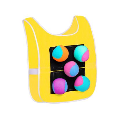 Chosertory Dodgeball Game, Outdoor Sport Game with 5 Ball, Interactive Party Game Toss Soft Toy Balls for Outdoor Activity Beach Outside, Kids Yellow