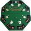 JOINLAUXE 48 Inch Octagon Folding Poker Table Top, Casino-Style Green Tabletop with Cup Holders & Chip Trays, Portable 4-Fold Black Jack for Home Game Nights, Up to 8 Players, Carry Bag Included view 1