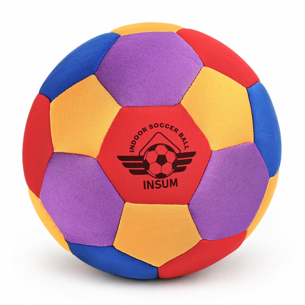 INSUM Silent Indoor Soccer Ball, Size 4 Soft Soccer Ball with Pump