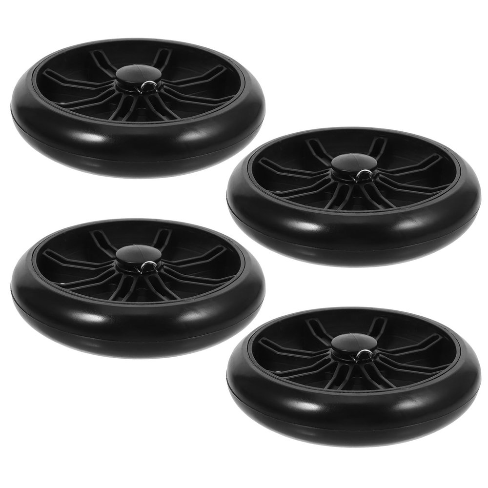 NULYLU 4pcs Foldable Shopping Trolley Wheels - 6" Replacement Wheels with Snap Clip & Bearing, 8mm Axle Hole for Grocery Carts, Market Trolleys and Utility Carts