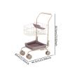 Qianly Kids Shopping Cart Toy Miniature Foldable Grocery Pushcart Pretend Play Trolley with Sturdy Metal Material and Smooth Wheels for Educational Learning, Solid Color Basket view 3