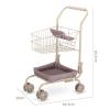 Qianly Kids Shopping Cart Toy Miniature Foldable Grocery Pushcart Pretend Play Trolley with Sturdy Metal Material and Smooth Wheels for Educational Learning, Solid Color Basket view 4
