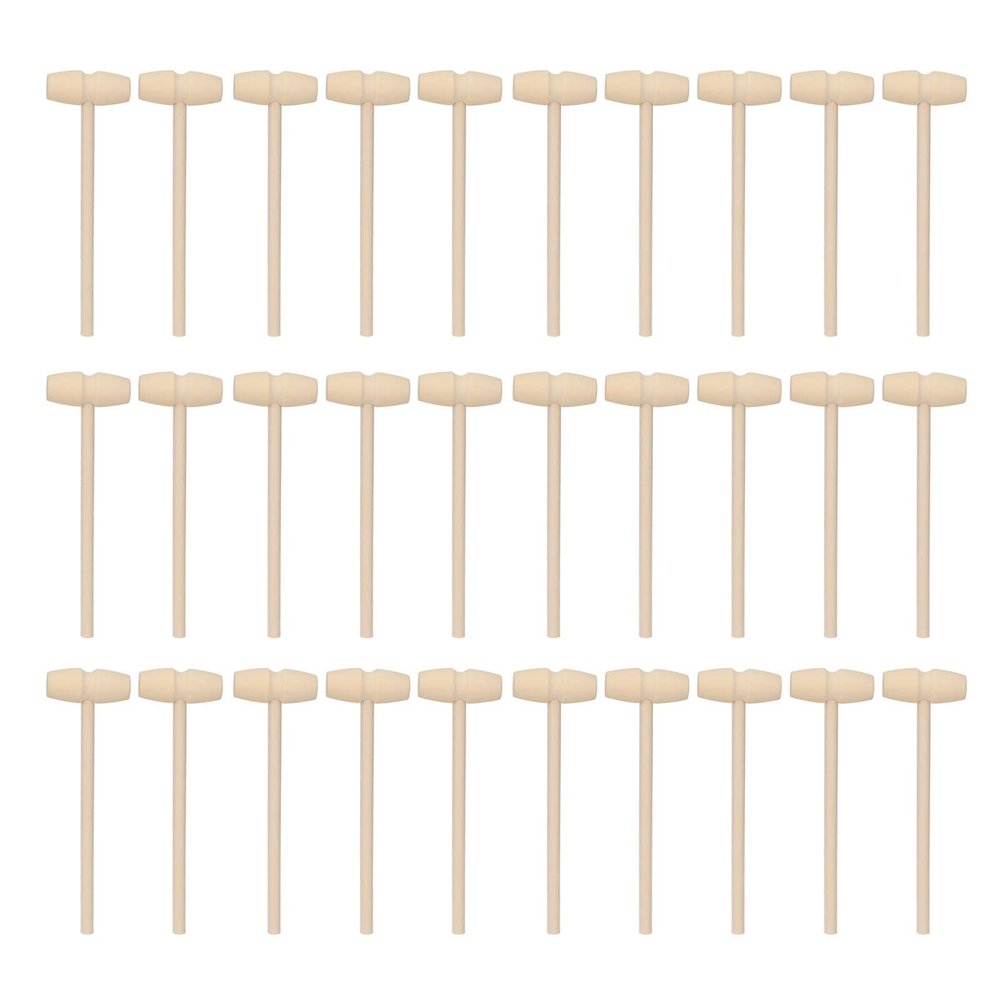 Omquot Wooden Hammer Kids Toys Durable Heart Break Chocolate Crab Mallet 30pcs for Kids Day