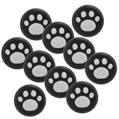 ToysCentral Basics Cat Silicone Rocker Cap for Switch Lite Red Claw Blue White Pink Green 10pc (White Claws on Black Background)