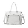 YFGBCX Ita Bag Backpack with Clear Window, Large Crossbody Tote Handbag for 16-Inch Laptop & Anime Badge Collection (Gray) view 1