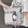 YFGBCX Ita Bag Backpack with Clear Window, Large Crossbody Tote Handbag for 16-Inch Laptop & Anime Badge Collection (Gray) view 3