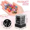HEARTOOL 12mm Polyhedral Dice, Square Acrylic 6 Sided Dice with Plastic Box Perfect for Board Games, Table Games & Classroom Teaching (Black/White, 36pcs) view 2