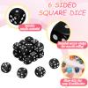 HEARTOOL 12mm Polyhedral Dice, Square Acrylic 6 Sided Dice with Plastic Box Perfect for Board Games, Table Games & Classroom Teaching (Black/White, 36pcs) view 3