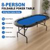 JOINLAUXE 70x35 Inch Folding Poker Table for 8 Players with Cup Holders view 4