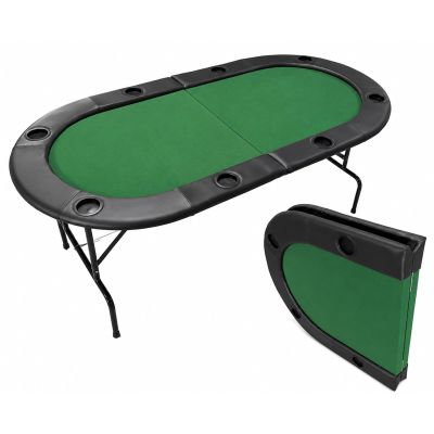 70x35 Inch Portable Folding Poker Table for 8 Players for Texas Hold'em