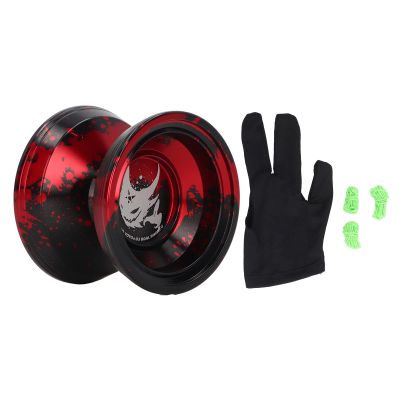 Rcniso Cool Looking Alloy Yoyo Toy with Balanced Weight for High Speed Rotation for Kids (Red Black)