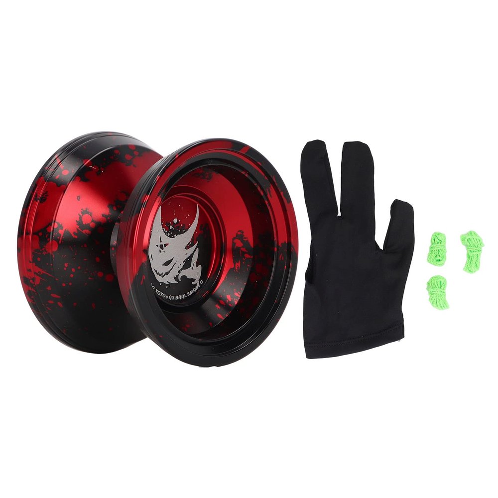 Rcniso Cool Looking Alloy Yoyo Toy with Balanced Weight for High Speed Rotation for Kids (Red Black)