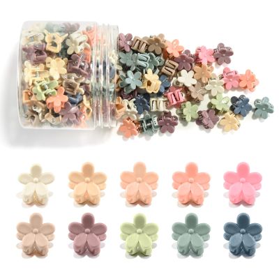 100Pcs Mini Flower Hair Clips, Colorful Hair Accessories (Dark Morandi)